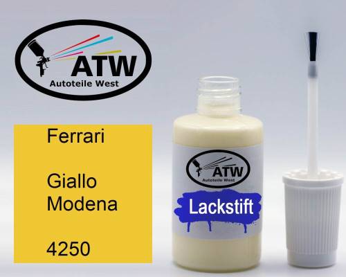 Ferrari, Giallo Modena, 4250: 20ml Lackstift, von ATW Autoteile West.